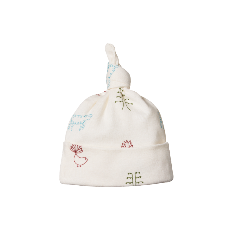 Nature Baby Cotton Knotted Beanie - Nature Baby Print