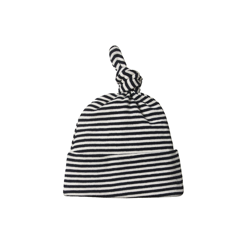 Nature Baby Cotton Knotted Beanie - Navy Stripe