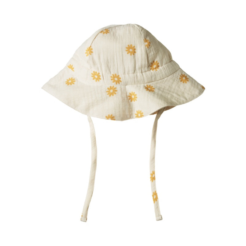 Nature Baby Crinkle Muslin Sunhat - Chamomile