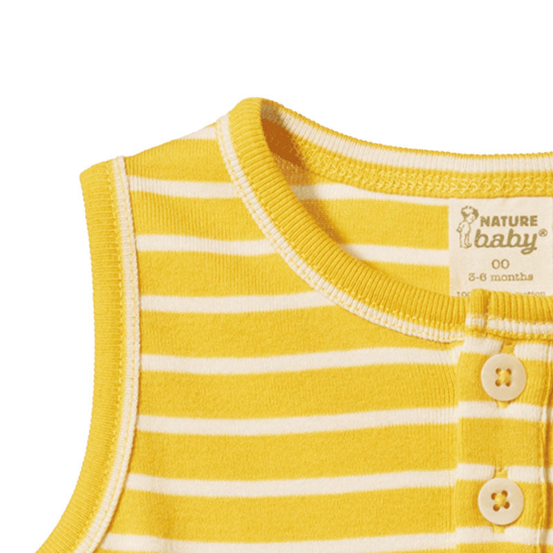 Nature Baby Camper Suit - Golden Yellow Sailor Stripe