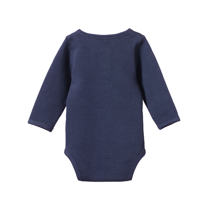 Nature Baby Henley LS Bodysuit - Night