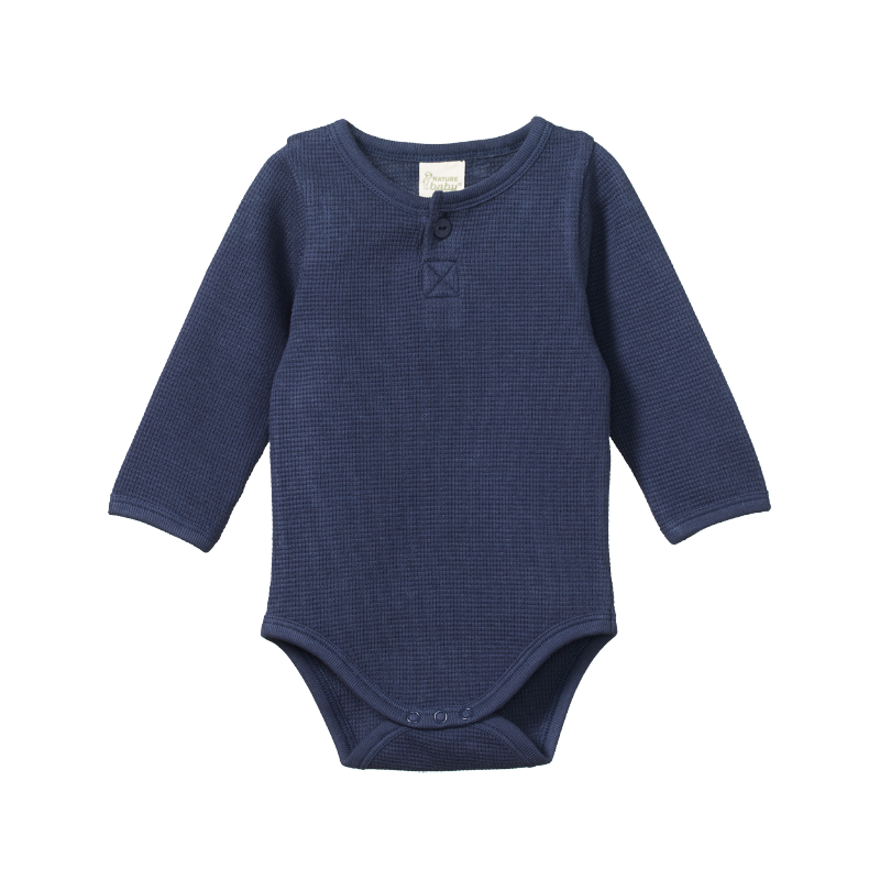 Nature Baby Henley LS Bodysuit - Night