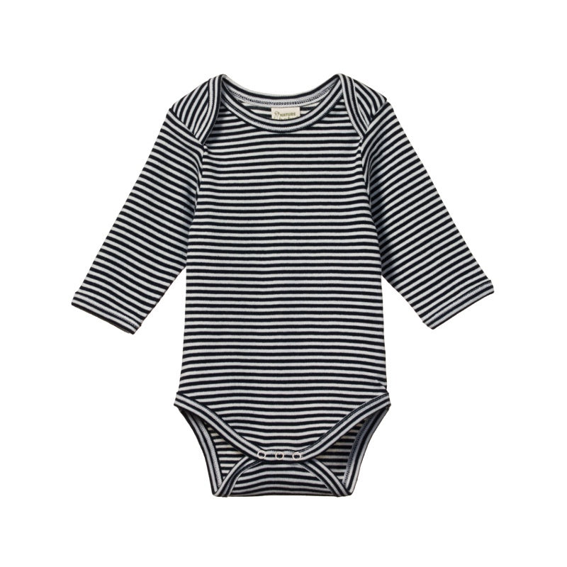 Nature Baby LS Bodysuit - Navy Stripe