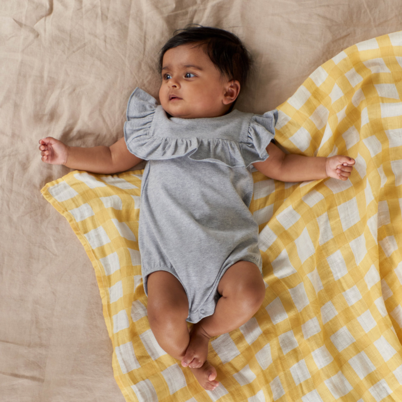 Nature Baby Frill Suit - Grey Marle