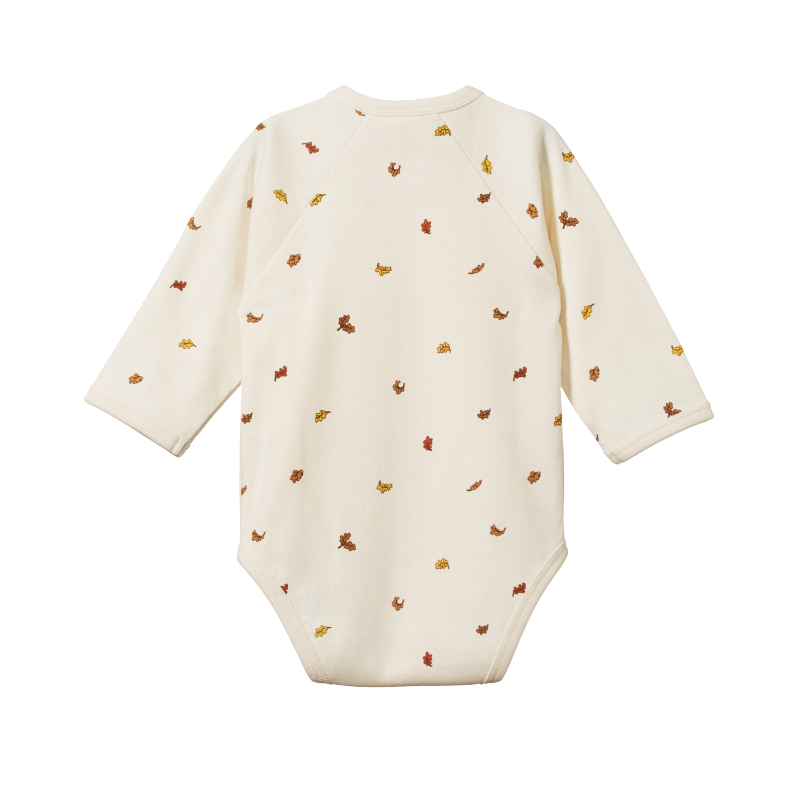 Nature Baby LS Kimono Bodysuit - Leaf