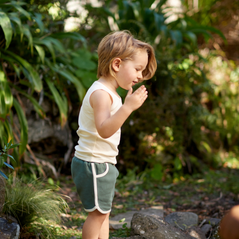 Nature Baby Jenny Waffle Shorts - Olive