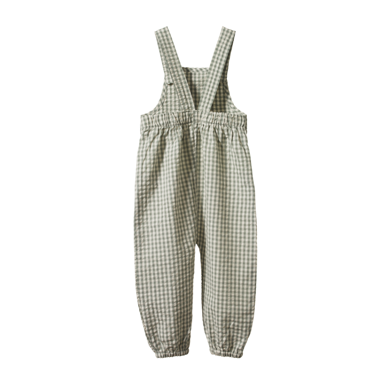 Nature Baby Tipper Overalls Gingham - Lagoon Check