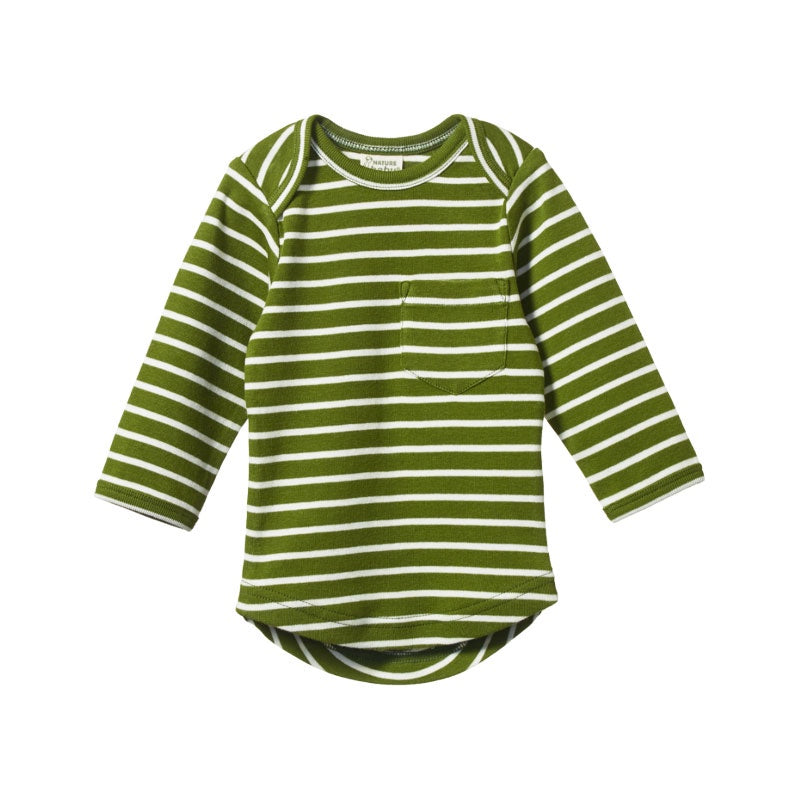 Nature Baby LS Pocket Tee - Leaf Sailor Stripe