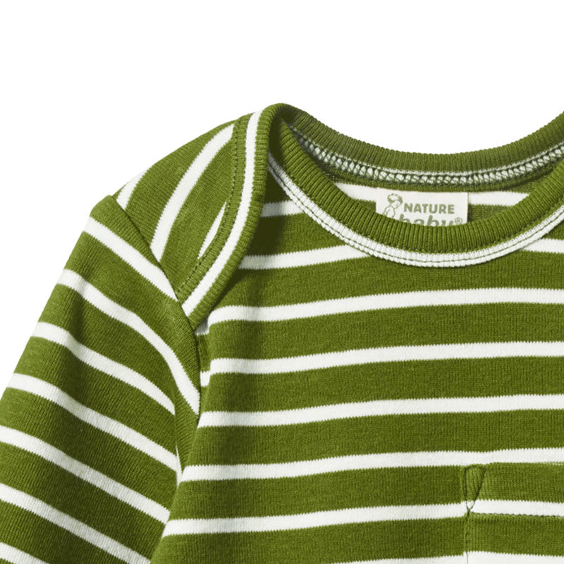 Nature Baby LS Pocket Tee - Leaf Sailor Stripe