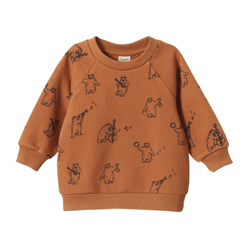 Nature Baby Emerson Sweater - Bluegrass Bears Pecan