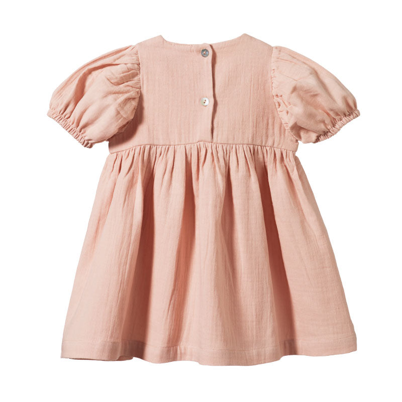 Nature Baby Albertine Dress - Rose Dust Crinkle