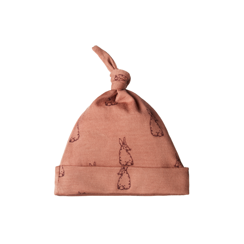 Nature Baby Merino Knotted Beanie - Bunny Tales Biscuit