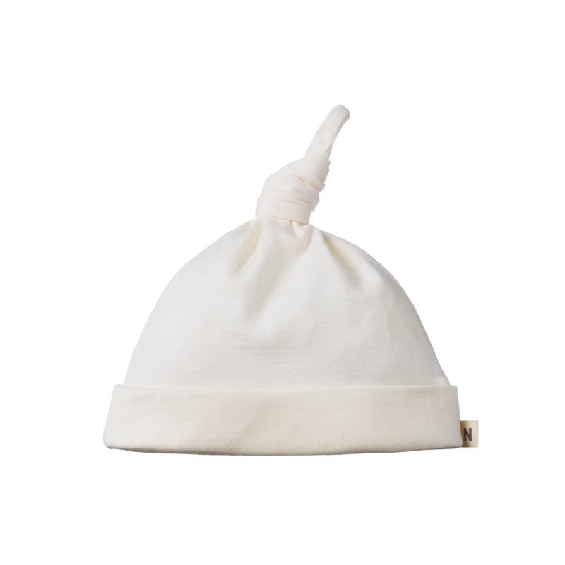 Nature Baby Merino Knotted Beanie - Natural