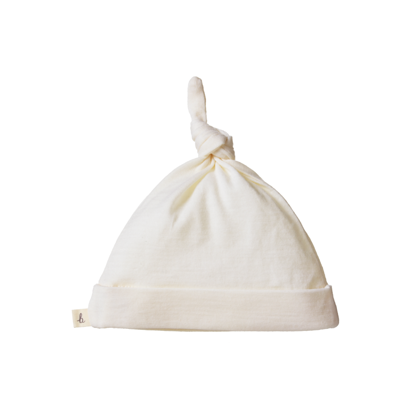 Nature Baby Merino Knotted Beanie - Natural