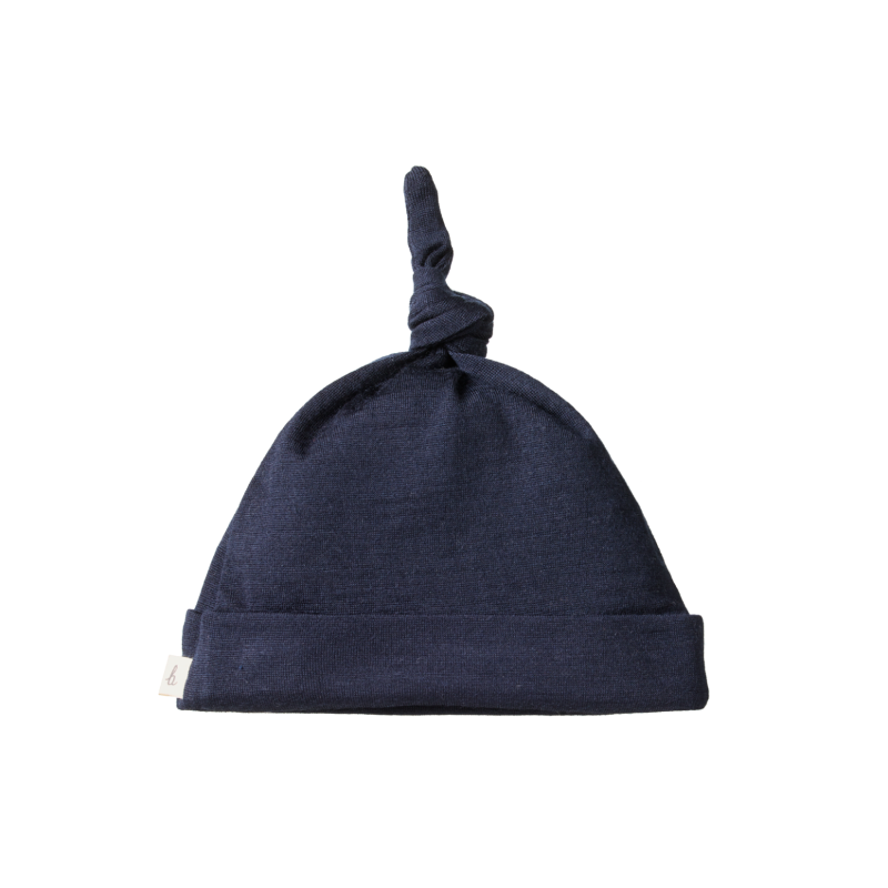 Nature Baby Merino Knotted Beanie - Navy