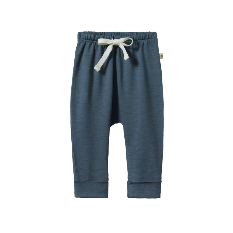 Nature Baby Merino Drawstring Pants - Stormy