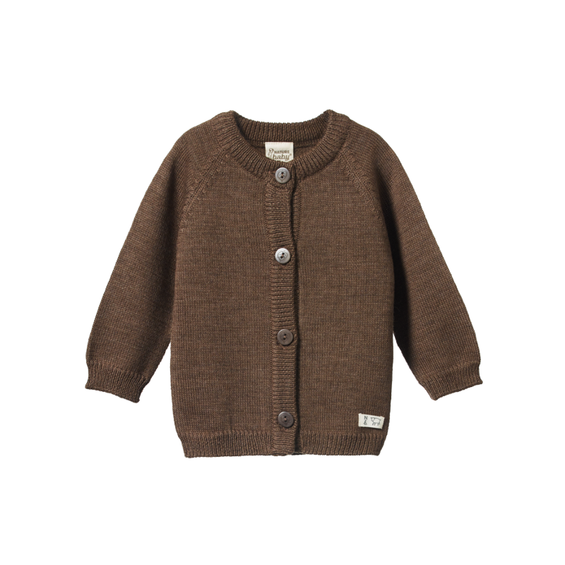 Nature Baby Merino Knit Cardigan - Acorn Marl