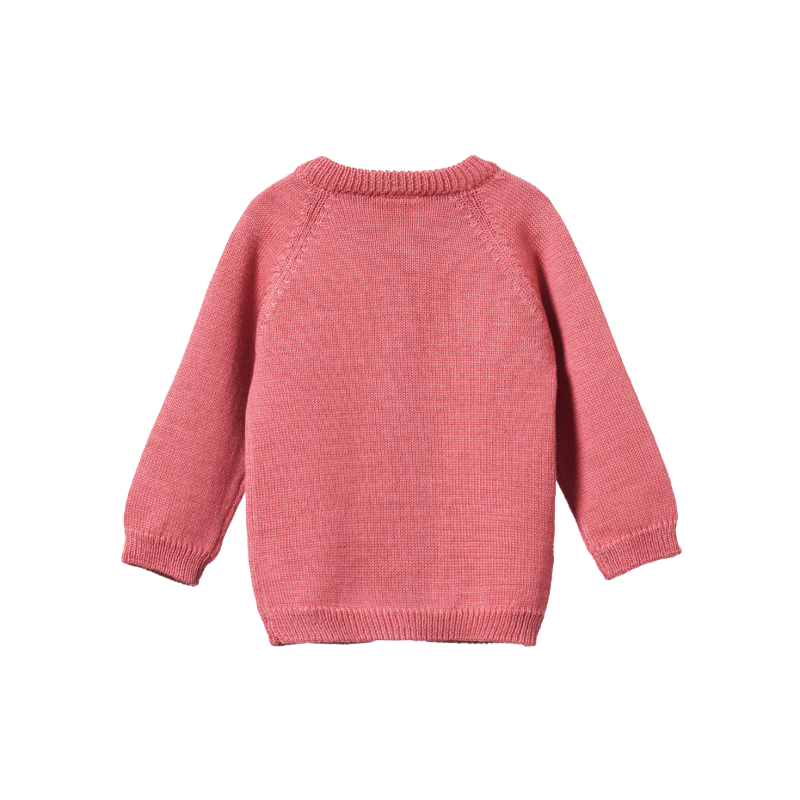 Nature Baby Merino Knit Cardigan - Raspberry