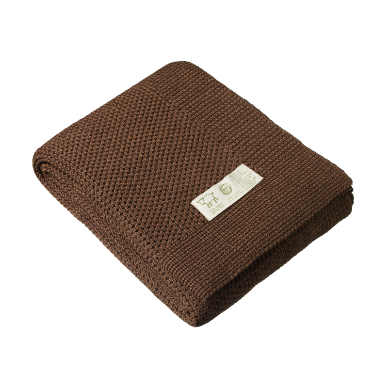Nature Baby Merino Knit Blanket Cot - Acorn Marl