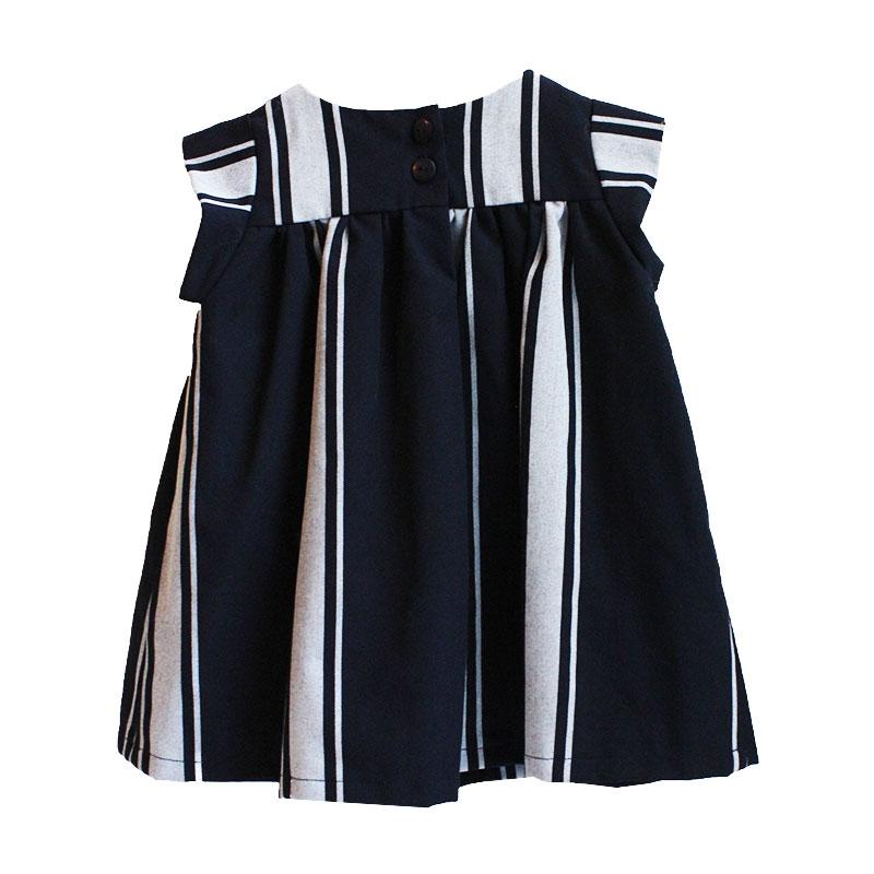 Shorties Folk Dress - Butcher's Stripe