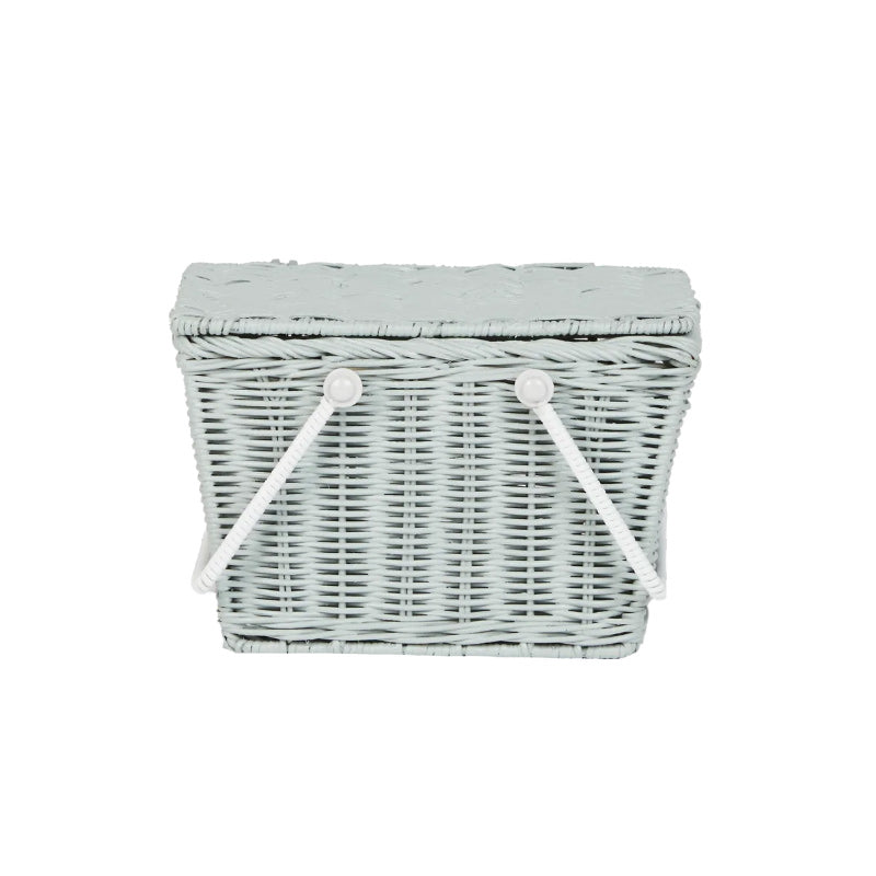 Olli Ella Rattan Piki Basket - Vintage Blue