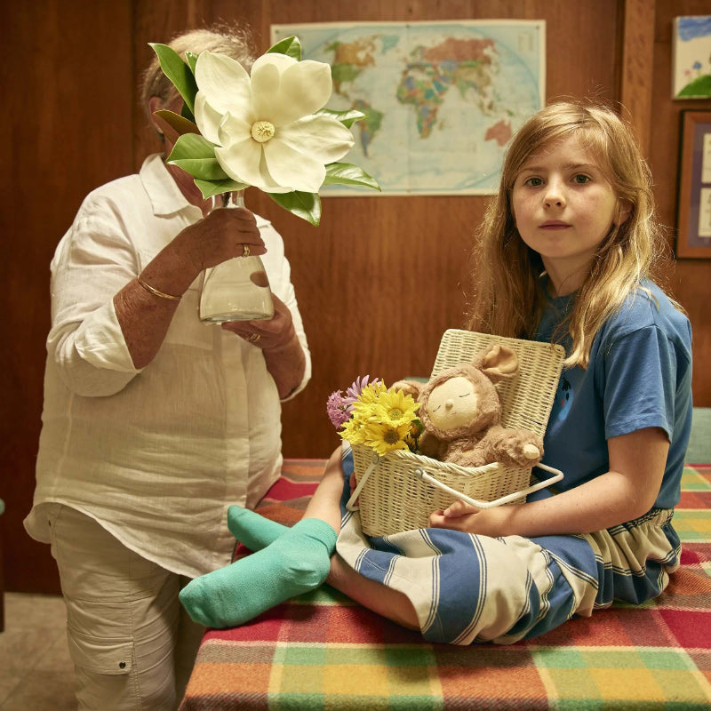 Olli Ella Rattan Piki Basket - Chalk