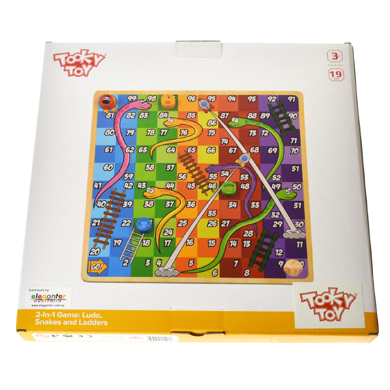 2 In 1 Wooden Board Game - Ludo/Snakes Ladders