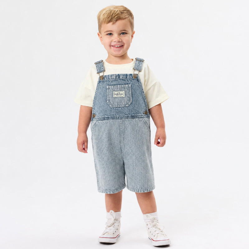 Goldie + Ace Burton Overalls - Denim Railroad