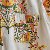 Shorties Disco Shirt Indian Block Print Yellow Orange
