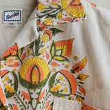 Shorties Disco Shirt Indian Block Print Yellow Orange