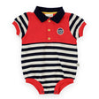 Goldie + Ace Polo Romper - Panelled Stripe
