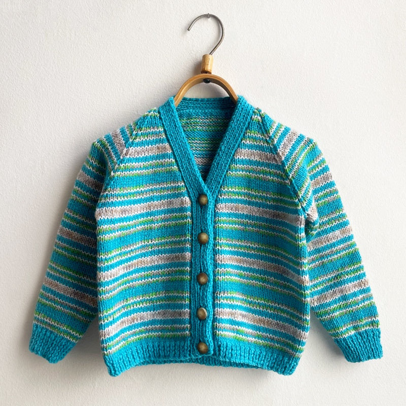 Hand Knit Striped Grandpa Cardigans - No. 12E