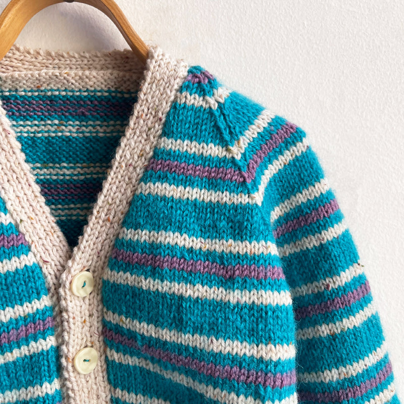 Hand Knit Striped Grandpa Cardigans - No. 13E