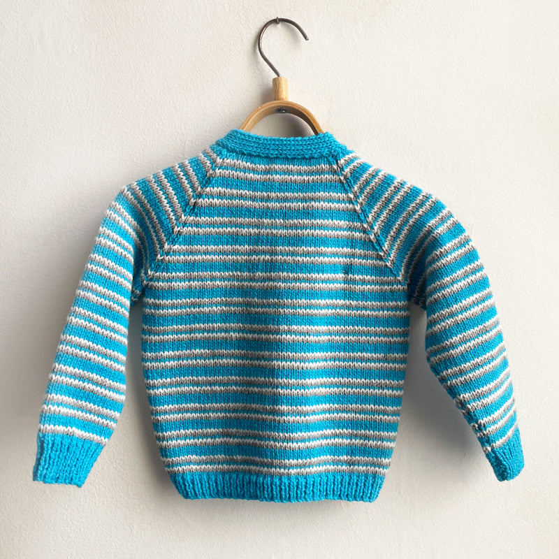 Hand Knit Striped Grandpa Cardigans - No. 15E