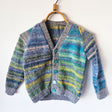 Handknitted Stripe Cardigan C (a) C (b) Variegated Greys and Multi Colours