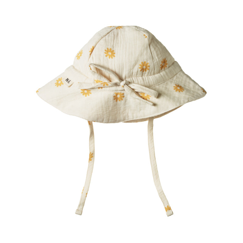 Nature Baby Crinkle Muslin Sunhat - Chamomile