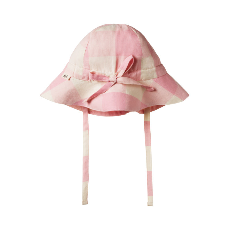 Nature Baby Gingham Sunhat - Summer Rose Check