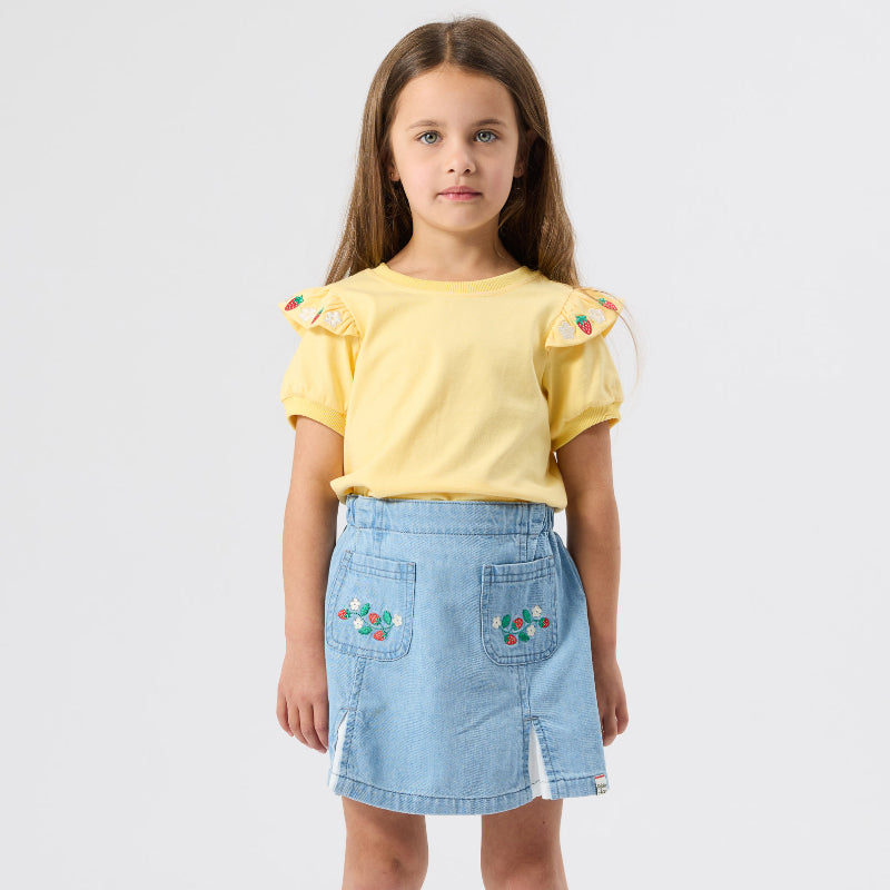 Goldie + Ace Flounce Shoulder Strawberry Top