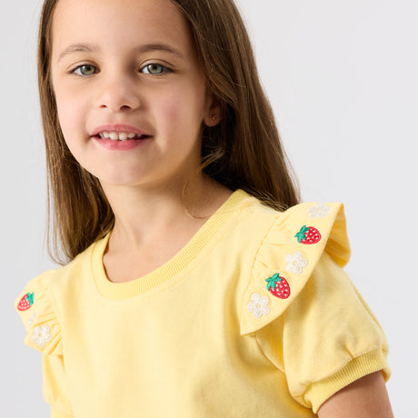Goldie + Ace Flounce Shoulder Strawberry Top