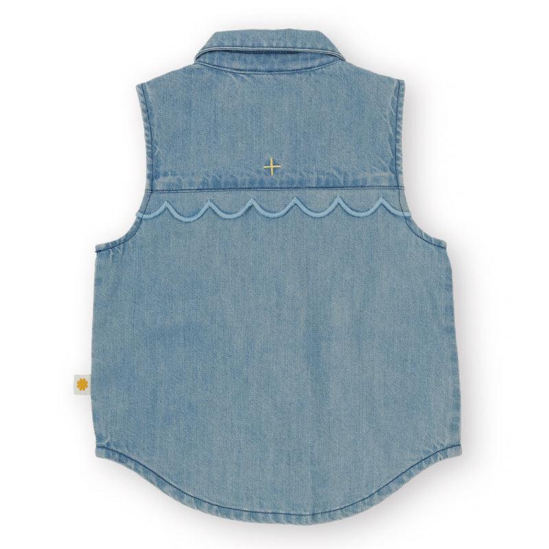 Goldie + Ace Scallop Edge Chambray Vest