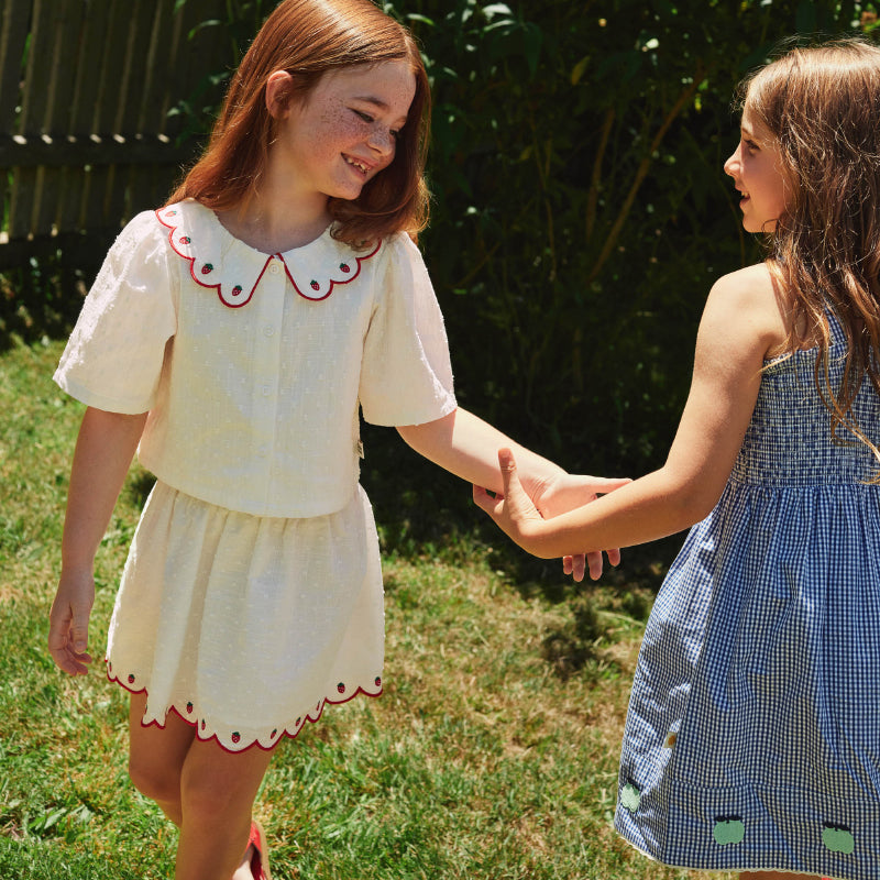 Goldie + Ace Shirred Gingham Apple Dress