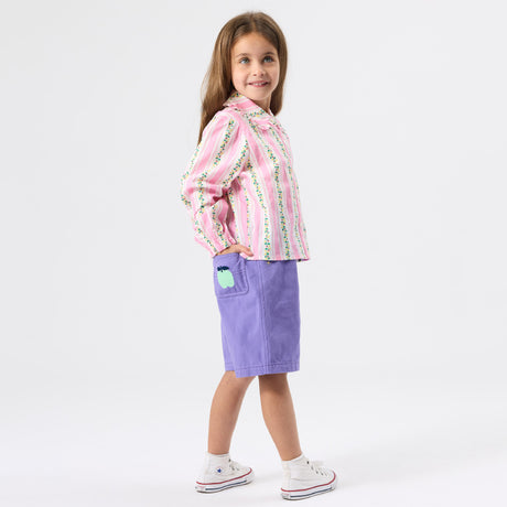 Goldie + Ace Wide Leg Apple Denim Shorts
