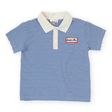 Goldie + Ace Logo Polo Top - Navy Stripe