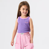 Goldie + Ace Embroidered Colour Pop Ribbed Singlet - Purple