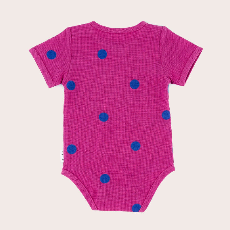 Olive & The Captain SS Bodysuit - Fuchsia Spots