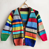 Shorties Hand Knitted Colour Block Cardigan One Off