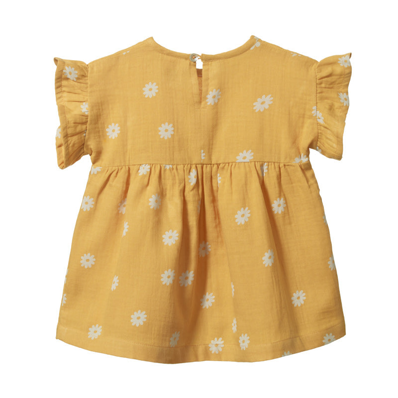 Nature Baby Muslin Clara Dress - Chamomile Sunshine