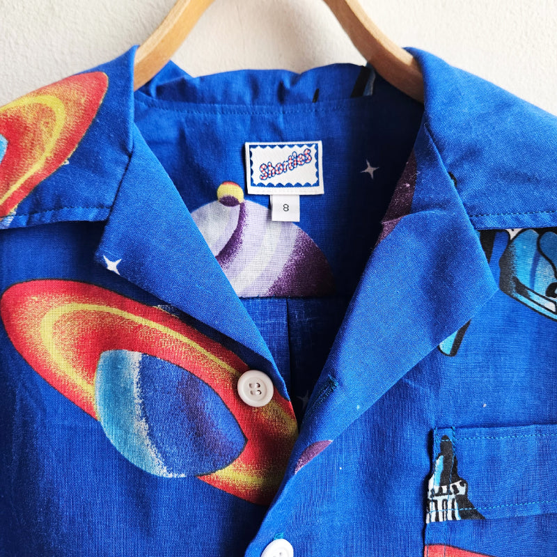 Shorties Disco Shirt Royal Blue Space
