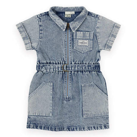 Goldie + Ace Denim Piper Dress - Pinstripe