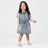 Goldie + Ace Denim Piper Dress - Pinstripe